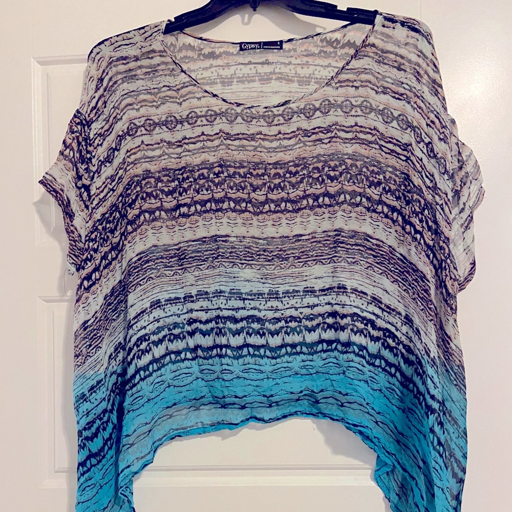 Gypsy Boho Aztec Patterned Blouse - Picture 1 of 5